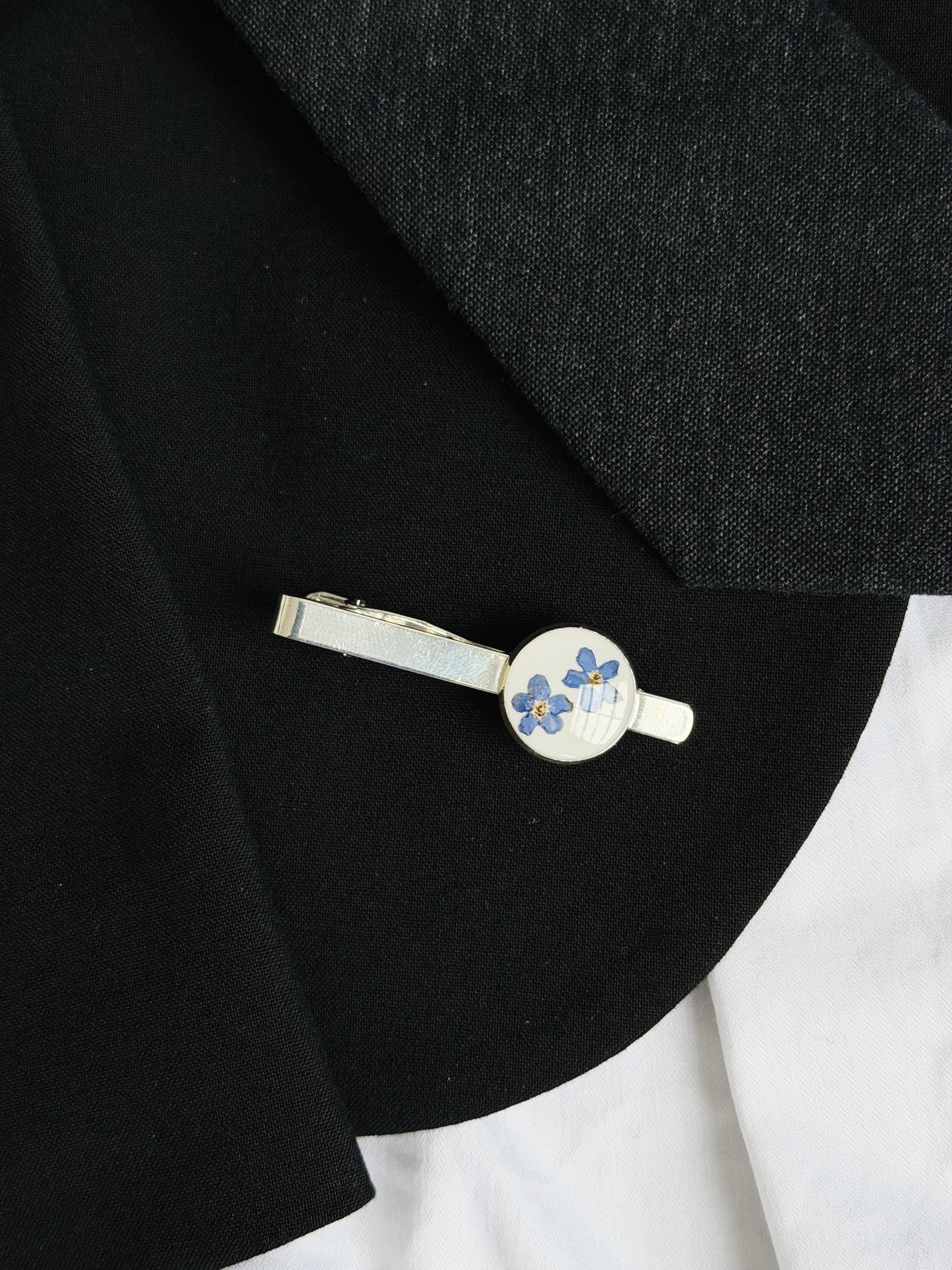 Custom Pressed Flower Tie Bar