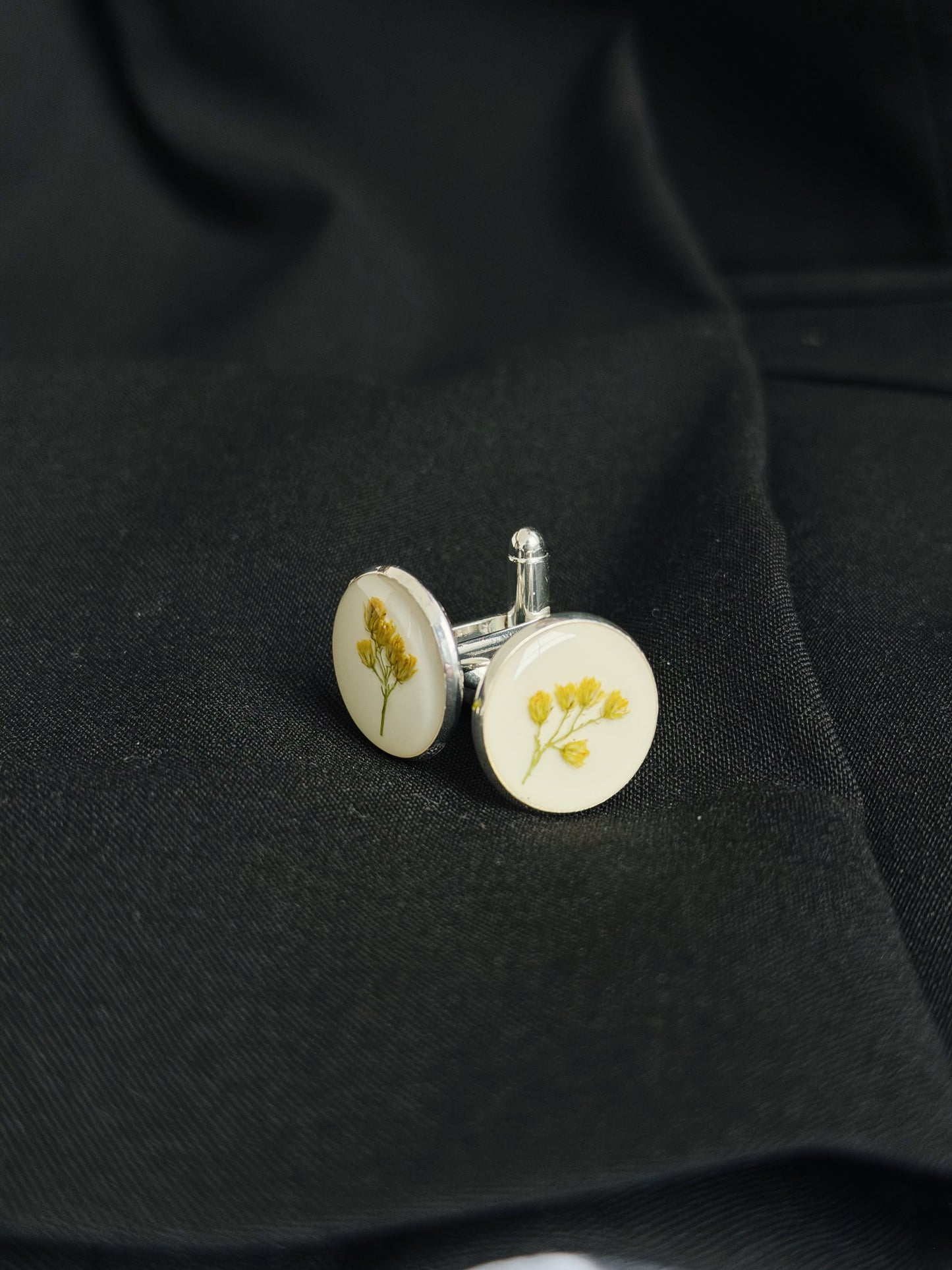 Custom Pressed Flower Cufflinks