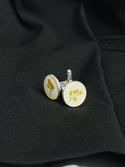 Custom Pressed Flower Cufflinks