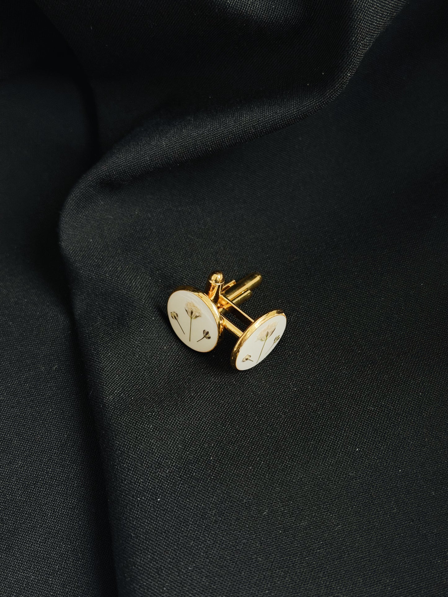 Custom Pressed Flower Cufflinks