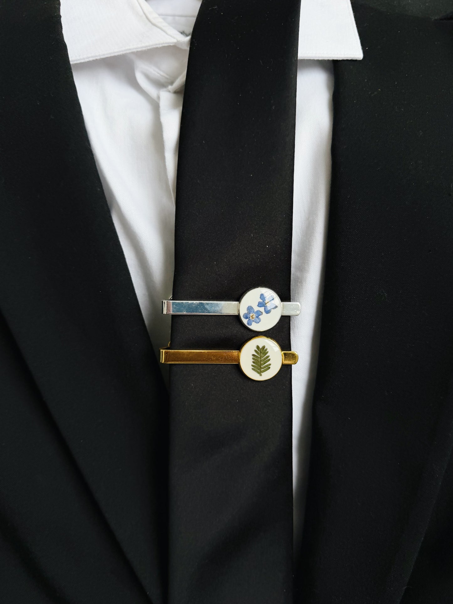 Custom Pressed Flower Tie Bar