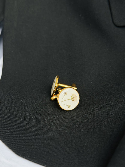 Custom Pressed Flower Cufflinks