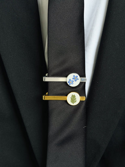 Custom Pressed Flower Tie Bar