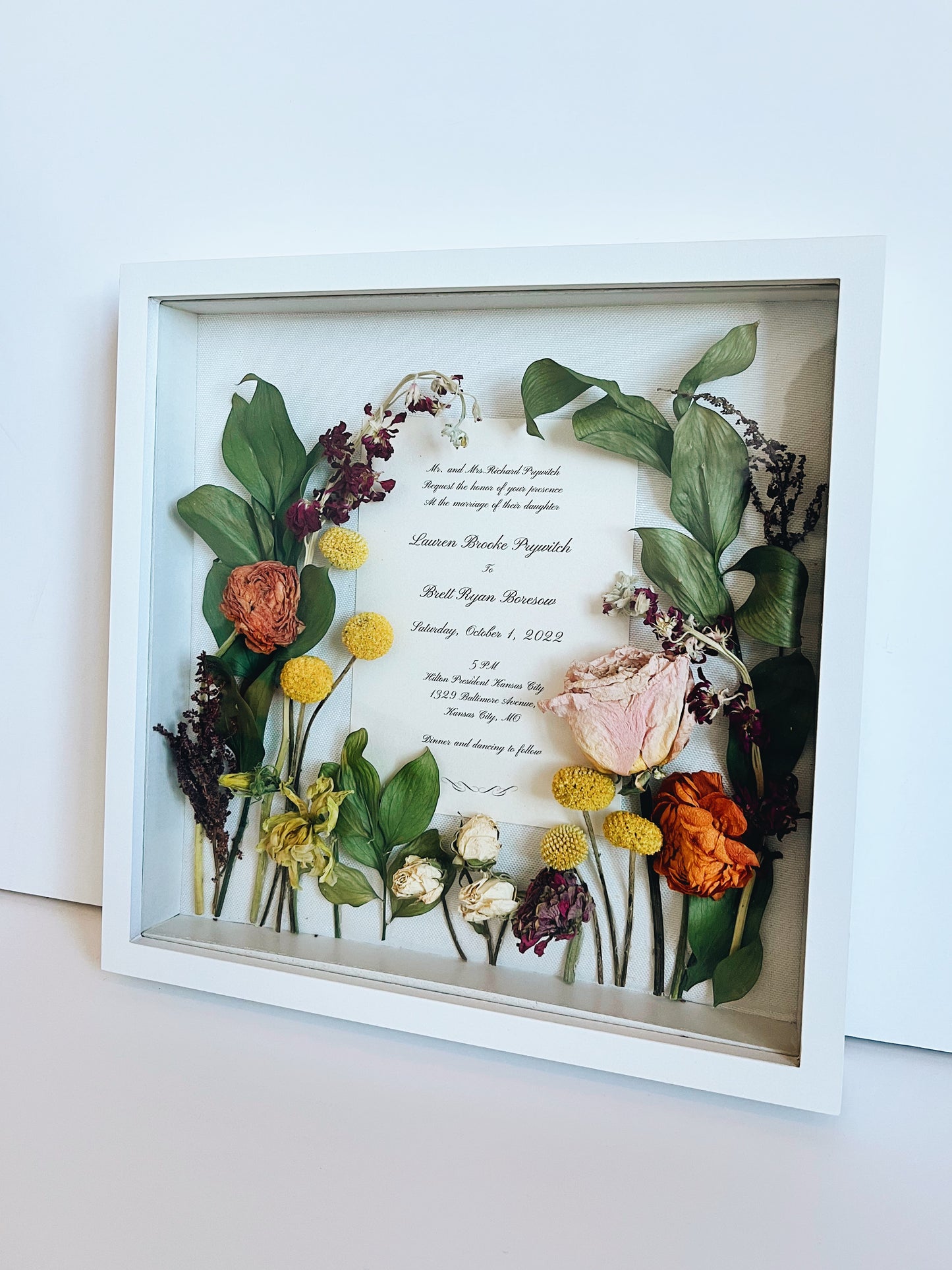 SHADOW BOX WEDDING INVITE 12x12 | Flowers Of The Press