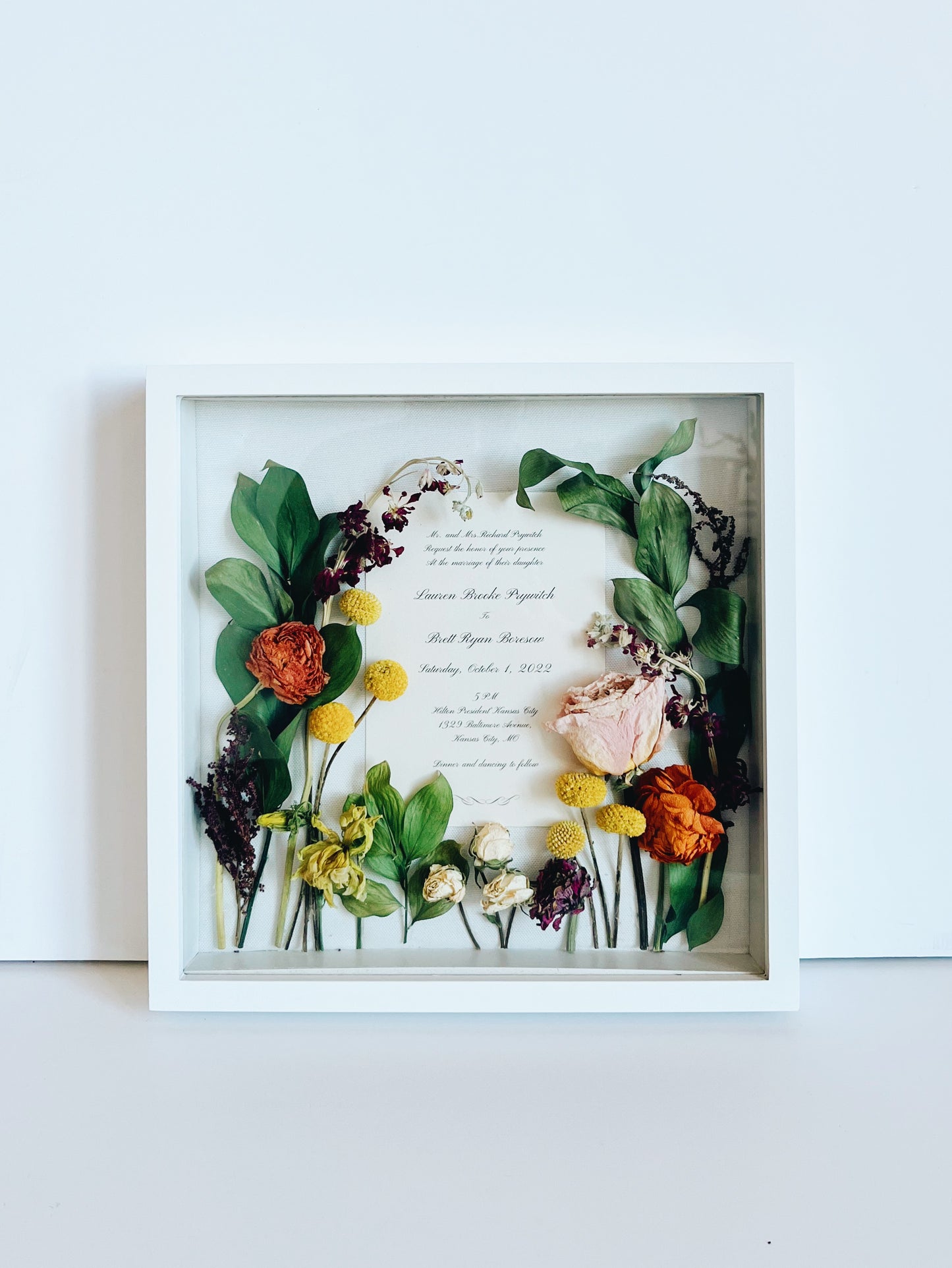 SHADOW BOX WEDDING INVITE 12x12 | Flowers Of The Press