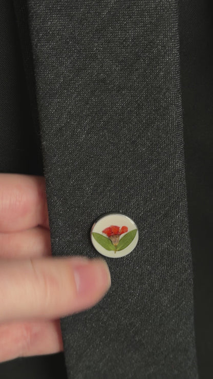 Custom Pressed Flower Tie Tack